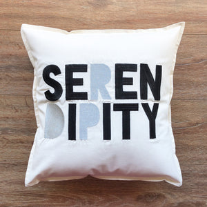 Serendipity on Light Canvas Cushion Cover