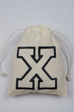 Letters A-Z on Light Canvas Mini Drawstring Pouch