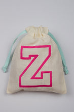Letters A-Z on Light Canvas Mini Drawstring Pouch