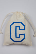 Letters A-Z on Light Canvas Mini Drawstring Pouch