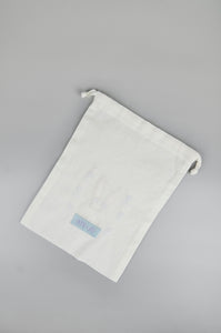 Bunny and Flowers on Light Canvas Medium Drawstring Pouch