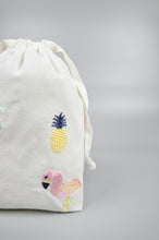 Hello Summer! on Light Canvas Medium Drawstring Pouch