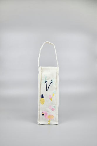 Hello Summer! on Natural Canvas Water Bottle Bag