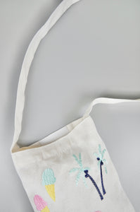Hello Summer! on Natural Canvas Mini Sling Bag
