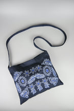 Under the Sea in Blue on Navy Canvas Small Sling Bag