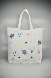 Hello Summer! on Natural Canvas Shopping Tote