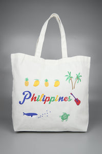 Philippines on Natural Canvas Shopping Tote