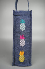 Summer Pineapples on Denim Water Bottle Bag