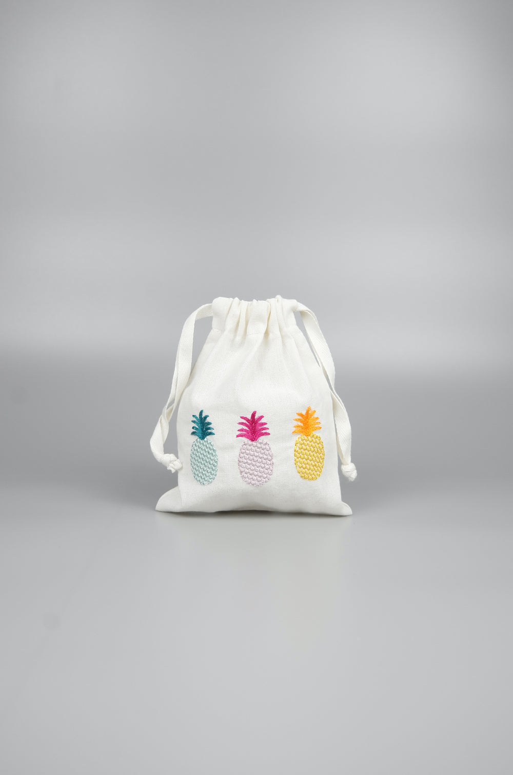 Summer Pineapples on Light Canvas Mini Drawstring Pouch
