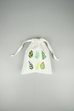 Leaves on Light Canvas Mini Drawstring Pouch
