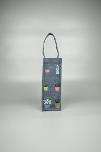 Plants Are Our Friends on Denim Water Bottle Bag