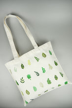 Leaves on Natural Canvas Small Tote