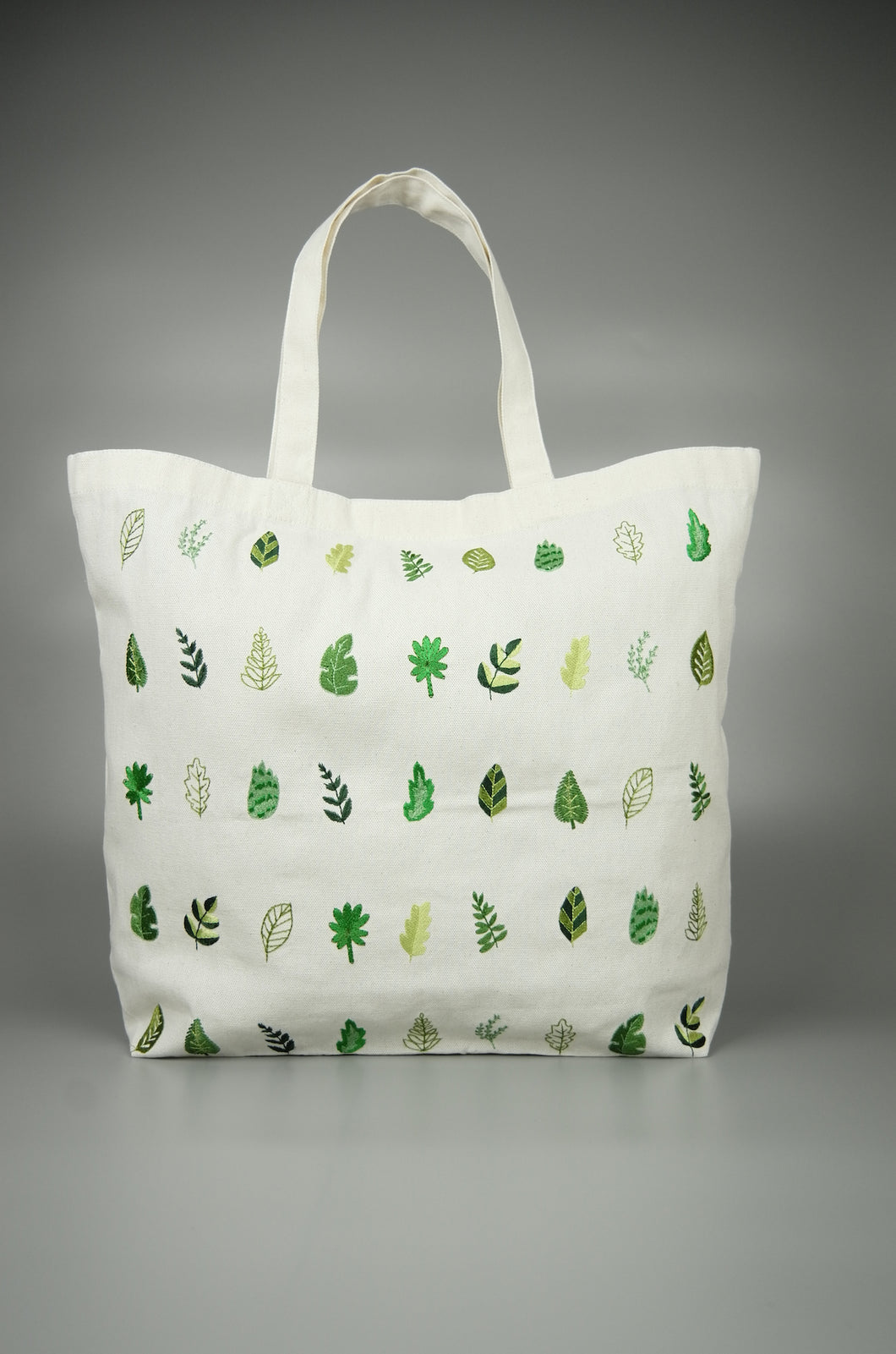 Leaves on Natural Canvas Shopping Tote