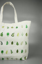 Leaves on Natural Canvas Shopping Tote