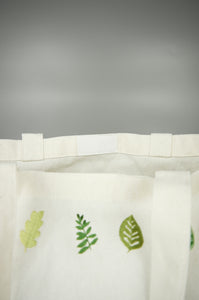 Leaves on Natural Canvas Shopping Tote
