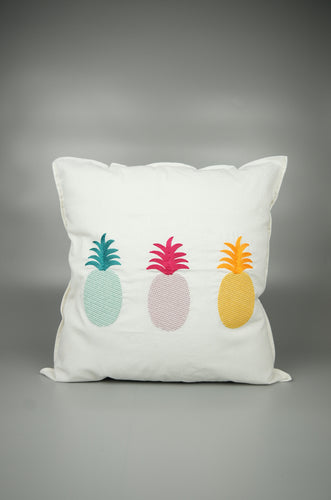 Summer Pineapples on Light Canvas Cushion Cover