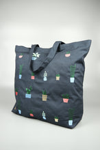 Plants Are Our Friends on Navy Canvas Shopping Tote