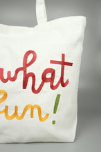Oh What Fun! on Natural Canvas Shopping Tote