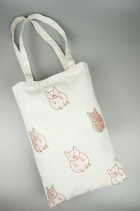 Joy to the Pig on Natural Canvas Medium Tote
