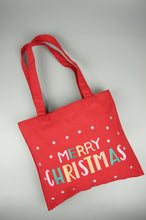 Merry Christmas on Red Canvas Mini Tote