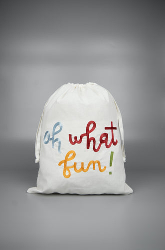 Oh What Fun! on Light Canvas Mini Sac