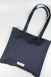 Spring on Small Navy Canvas Tote