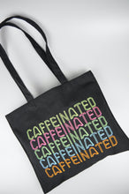 Caffeinated on Small Black Canvas Tote