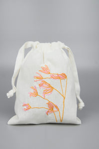 Daffodils on Light Canvas Mini Drawstring Pouch