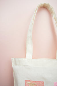 LOVE on Light Canvas Mini Tote