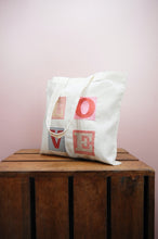 LOVE on Light Canvas Mini Tote