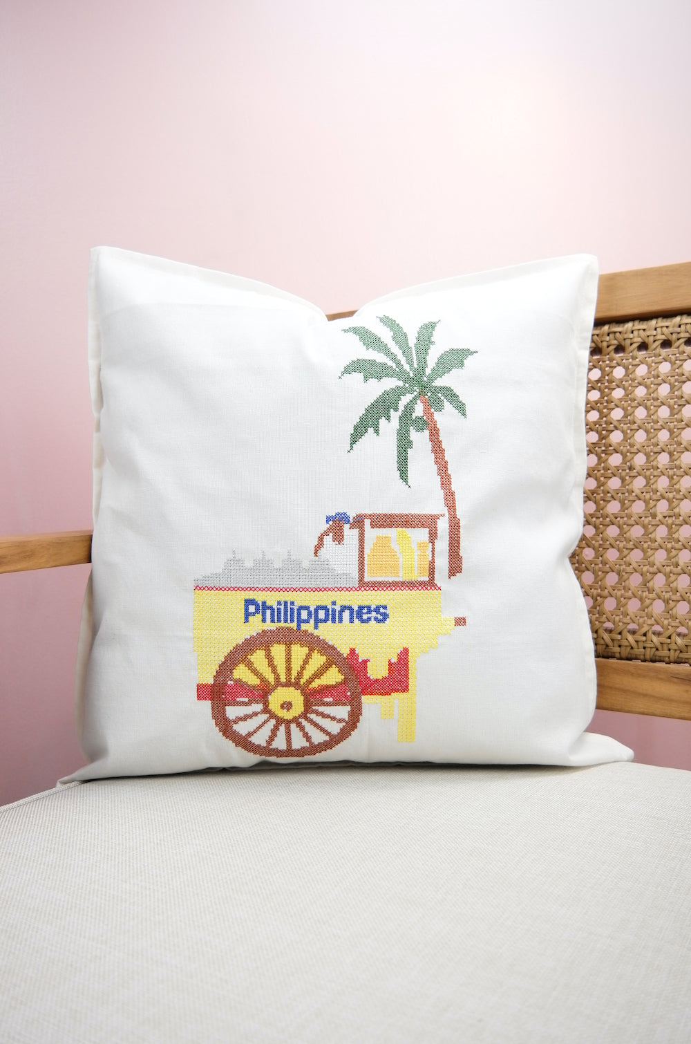 Sorbetero on Light Canvas Cushion Cover