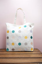 Dots on Natural Canvas Shopping Tote