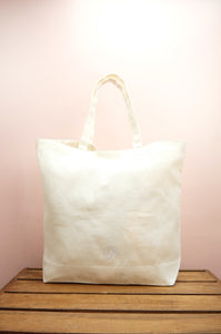 Dots on Natural Canvas Shopping Tote