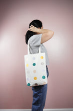 Dots on Natural Canvas Medium Tote