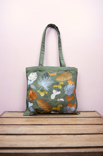 Chelsea on Moss Canvas Small Tote