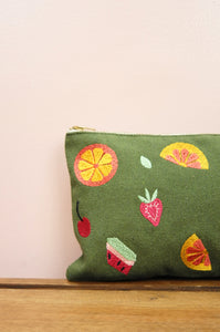 Fresh on Small Moss Canvas Zip Up Pouch