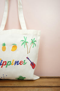 Philippines on Natural Canvas Small Tote