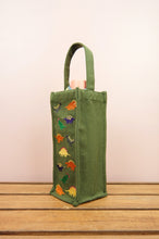Dinosaurs on Moss Canvas Water Bottle Bag