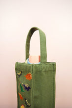 Dinosaurs on Moss Canvas Water Bottle Bag