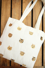 Cats and Dogs on Small Natural Canvas Tote