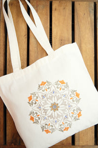 Marrakesh on Small Natural Canvas Tote