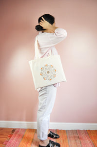 Marrakesh on Small Natural Canvas Tote