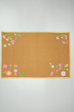 Flowers on Dark Khaki Canvas Placemat