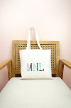 MNL on Small Natural Canvas Tote