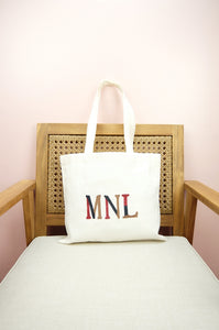 MNL on Small Natural Canvas Tote