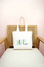 MNL on Small Natural Canvas Tote