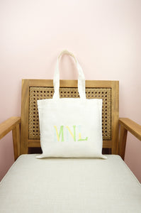 MNL on Small Natural Canvas Tote