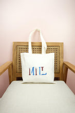 MNL on Small Natural Canvas Tote