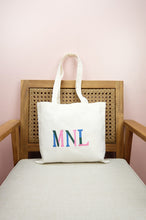 MNL on Small Natural Canvas Tote