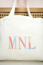 MNL on Small Natural Canvas Tote